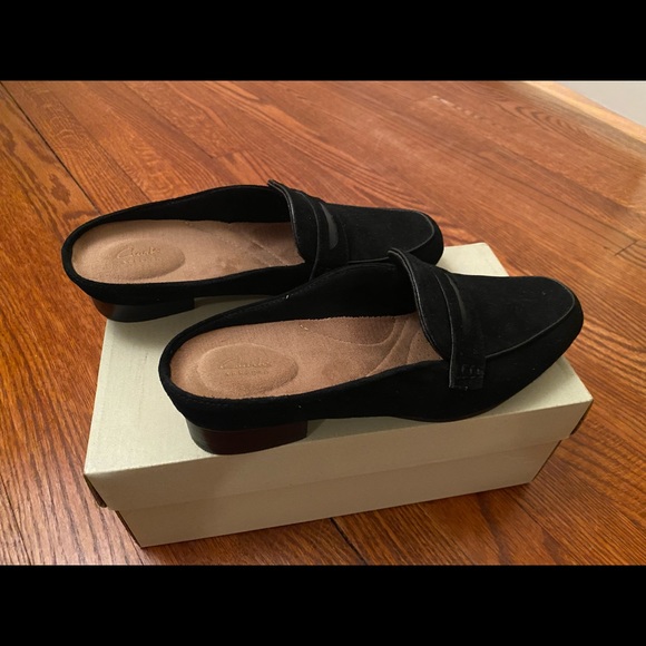 Clark’s Keesha Donna Black Suede Mule. New with Box, Never warn, Smoke free home - Picture 10 of 12